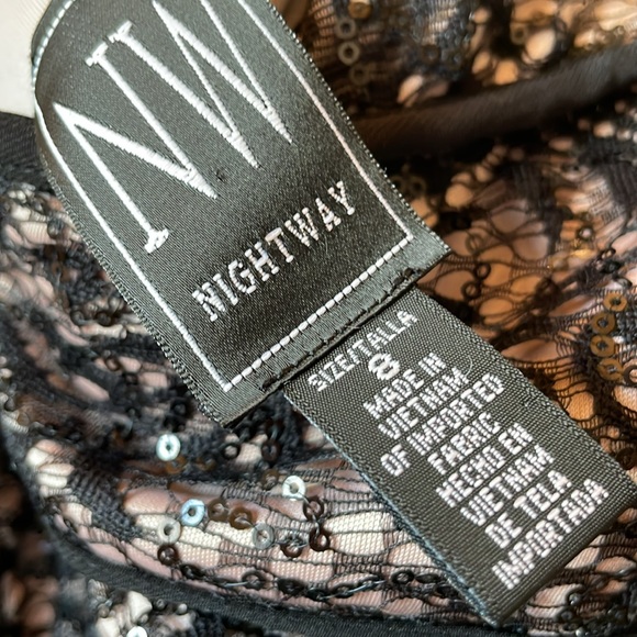 Nightway women’s lace underlay sequins floor length dress size 8 - Picture 7 of 8